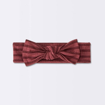  Baby Girls' Jacquard Checkered Romper & Headband - Cloud Island™ Burgundy