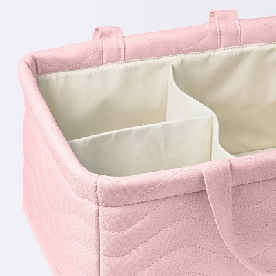  Quilted Fabric Diaper Caddy - Light Pink - Cloud Island™