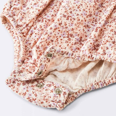  Baby Girls' Floral Smocked Romper - Cloud Island™ Pink