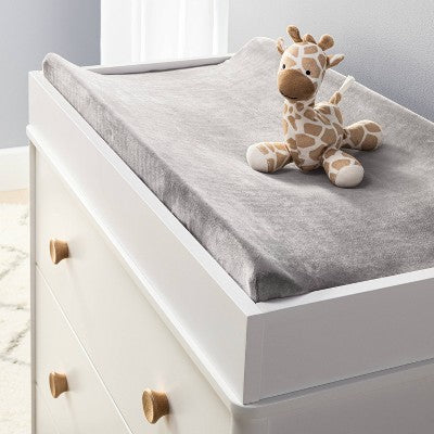  Velvet Polyester Spandex Changing Pad Cover - Dark Gray - Cloud Island™