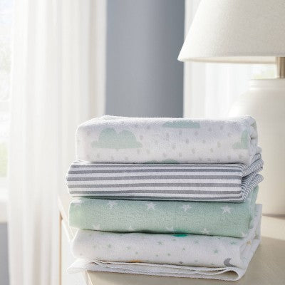  Flannel Baby Blankets Space - Cloud Island™ 4pk