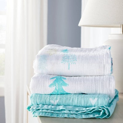  Muslin Swaddle Blankets Adventure Awaits 3pk - Cloud Island™ Light Blue