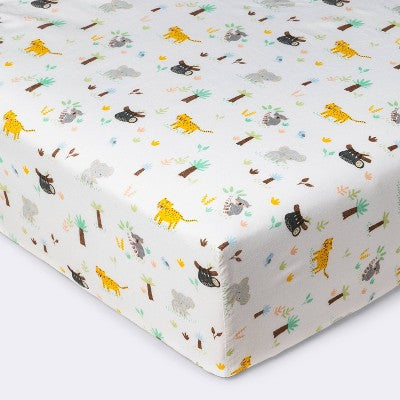  Fitted Crib Sheet Jungle Animals - Cloud Island™