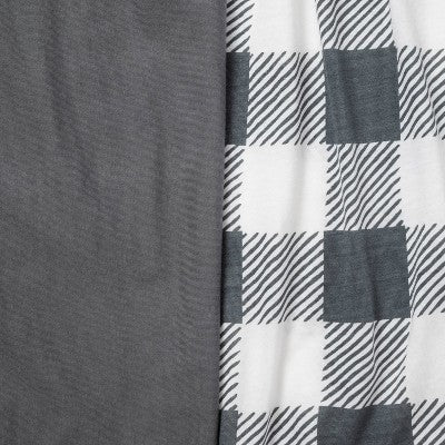  Fitted Playyard Jersey Sheet Gingham - Cloud Island™ - Gray - 2pk