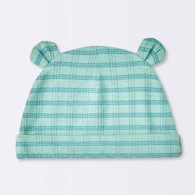  Baby Boys' Jacquard Checkered Romper & Hat - Cloud Island™ Blue