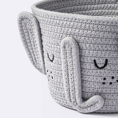  Coiled Rope Small Round Storage Basket - Elephant - Cloud Island™