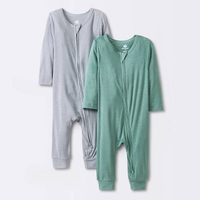  Baby Boys' 2pk Premium Romper - Cloud Island™ Green