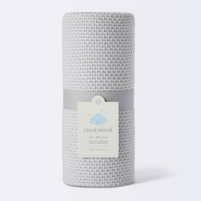  Seed Stitch Sweater Knit Baby Blanket - Gray - Cloud Island™