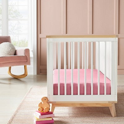  Polyester Rayon Fitted Crib Sheet - Solid Mauve - Cloud Island™