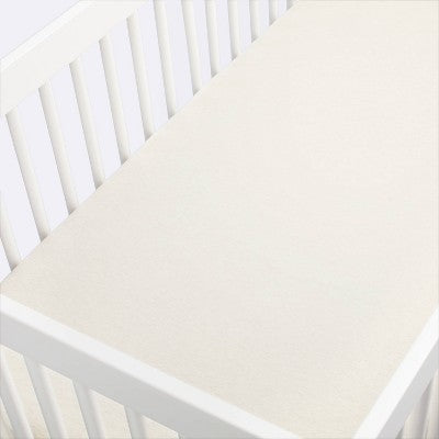  Fitted Jersey Crib Sheet Knit Oatmeal Heather - Cloud Island™ Oatmeal