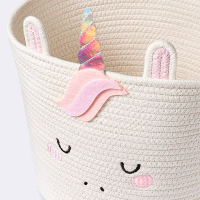  Coiled Rope Medium Round Storage Decorative Basket - Unicorn - Cloud Island™