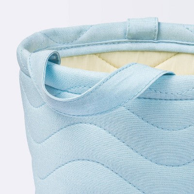  Quilted Fabric Small Round Storage Basket - Blue - Cloud Island™