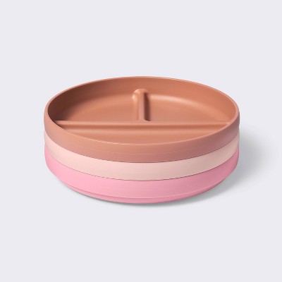  Plastic Plates - 3pk - Rust/Pink - Cloud Island™