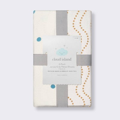  Fitted Jersey Crib Sheet - Dots & Squiggles - 2pk - Cloud Island™