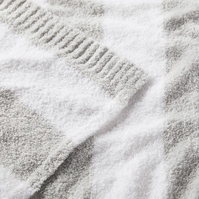  Chenille Stripe Baby Blanket - Gray And White Stripes - Cloud Island™