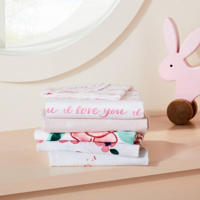  Flannel Baby Blanket In Bloom - Pink - 4pk - Cloud Island™