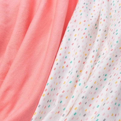  Fitted Play Yard Jersey Sheet - Cloud Island™ Confetti/Coral 2pk