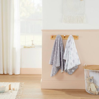  Plush Velboa Baby Blanket Arrows - Cloud Island™ Gray