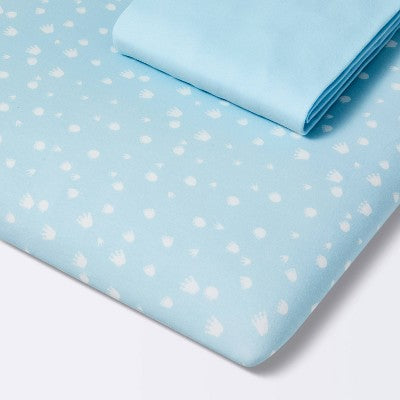  Fitted Jersey Play Yard Crib Sheet Dino-snore - Light Blue - 2pk - Cloud Island™