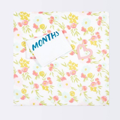  Muslin Blankets With Felt Frame Floral - Cloud Island™