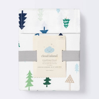  Crib Fitted Sheet Trees - Cloud Island™ - Blue