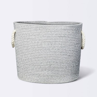  Coiled Rope Storage Bin Large Chevron - Cloud Island™ Gray