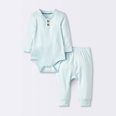  Baby Boys' 2pc Pointelle Set - Cloud Island™ Blue