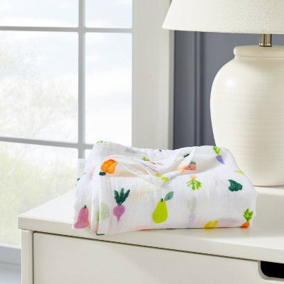  Muslin Swaddle Blanket - Cloud Island™ Fruits And Veggies