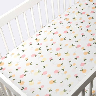  Polyester Rayon Jersey Fitted Crib Sheet - Cloud Island™ Citrus