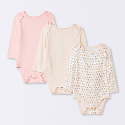  Baby Girls' 3pk Modal Bodysuit - Cloud Island™ Pink