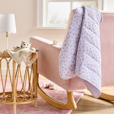  Rayon From Bamboo Jersey Quilted Blanket - Leopard - Purple - Cloud Island™