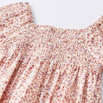  Baby Girls' Floral Smocked Romper - Cloud Island™ Pink