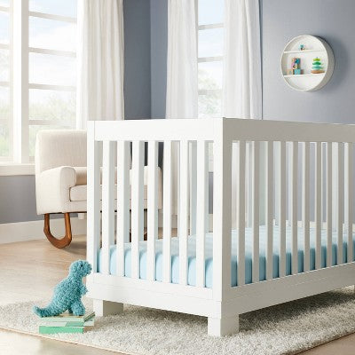  Polyester Rayon Fitted Crib Sheet - Solid Blue - Cloud Island™