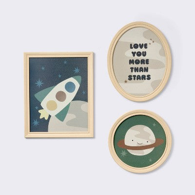  3pk Space Framed Wall Art - Cloud Island™