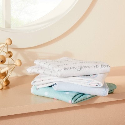  Flannel Baby Blankets I Love You To The Moon And Back - 4pk - Cloud Island™