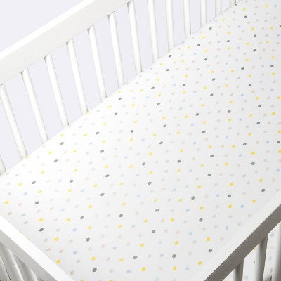  Polyester Rayon Jersey Fitted Crib Sheet - Cloud Island™ Multi Dot