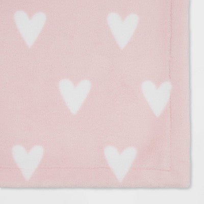  Toddler Bed Plush Blanket - Cloud Island™ Pink Heart