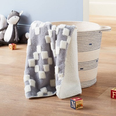  Plush Stroller Blanket Geo - Cloud Island™ Gray