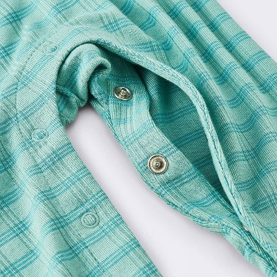  Baby Boys' Jacquard Checkered Romper & Hat - Cloud Island™ Blue