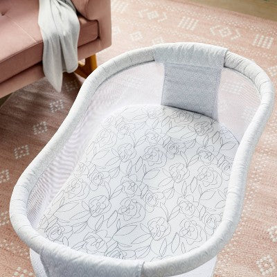  Jersey Bassinet Sheet 2pk - Cloud Island™ Floral And Solid Light Pink
