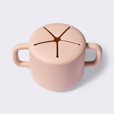  Silicone Snack Cup & Lid - Pink - Cloud Island™