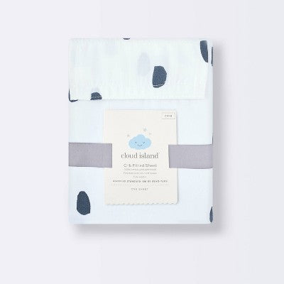  Dash Marks Crib Fitted Sheet - Cloud Island™ White/Gray