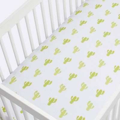  Fitted Crib Sheet Cactus - Cloud Island™ - White