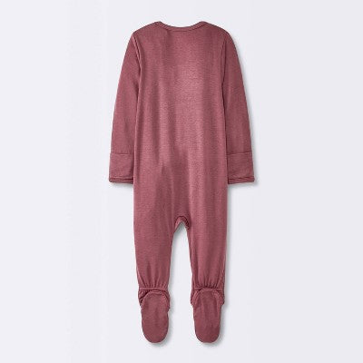  Baby Girls' 2pk Floral Soft Blend Sleep N' Play - Cloud Island™ Burgundy