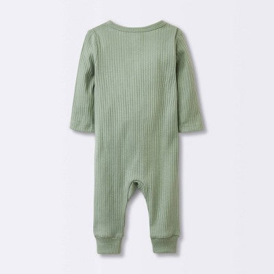  Baby 2pk Basic Wide Rib Romper - Cloud Island™ Green