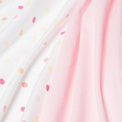  Fitted Jersey Crib Sheet 2pk - Cloud Island™ Multi Dot And Solid Pink