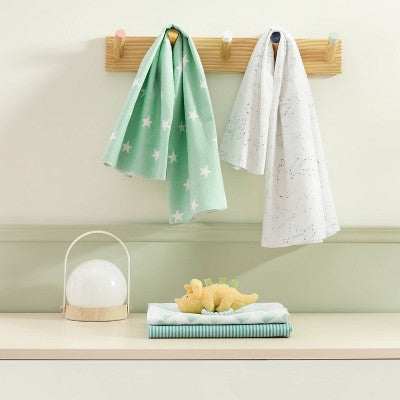  Flannel Baby Blankets Starry Slumber - Cloud Island™ Green 4pk