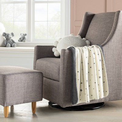  Plush Baby Blanket Gray Stars - Gray - Cloud Island™