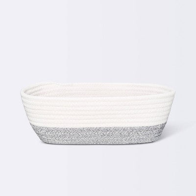  Oval Coiled Rope Bin With Color Band - Cloud Island™