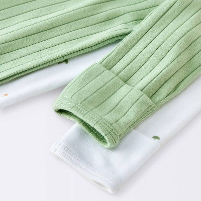  Baby 2pk Cozy Wide Ribbed Mushrooms Sleep N' Play - Cloud Island™ Green